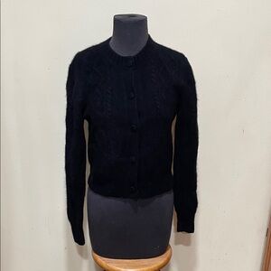 Jill Roberts Elegant Black Women's Cardigan Sweater 100% cashmere